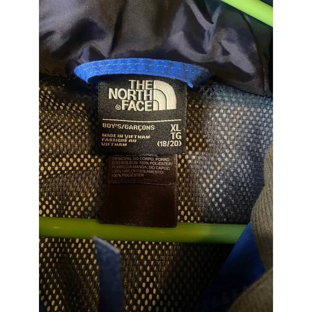 North Face Boys XL (18/20) Blue Interchange Windbreaker Full Zip Jacket Hoodie